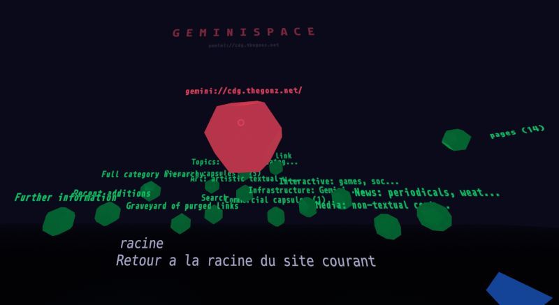 Dodécaèdre rouge pour accéder à la racine du répertoire courant