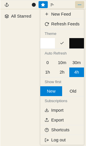 Image contenant le menu d’option de configuration de l’outil Yarr